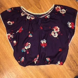 AE Floral Cropped Blouse